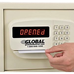 Hotel Safe Electronic Lock w/Card Slot, Keyed Differently, Off White, 18"Wx15"Dx9"H