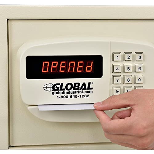 Hotel Safe Electronic Lock w/Card Slot, Keyed Differently, Off White, 18"Wx15"Dx9"H