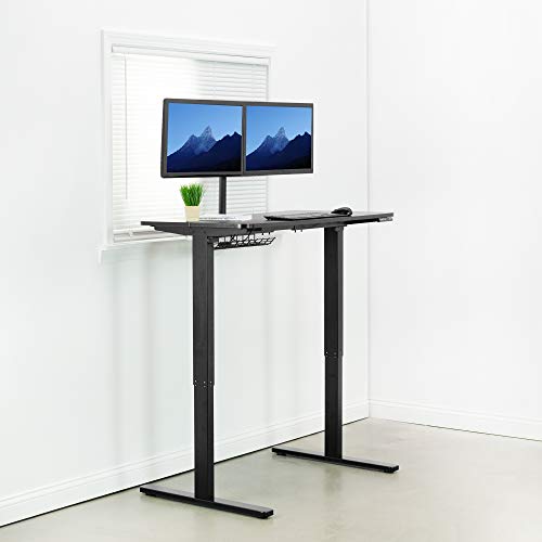 VIVO Electric 47 x 24 inch Stand Up Desk, Complete Height Adjustable Standing Workstation, Frame and Top, Push Button Controller, Black, DESK-EV47TB