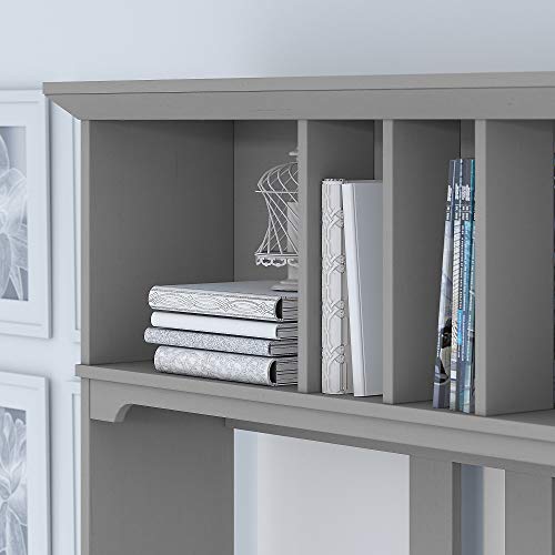 Bush Furniture Salinas 60W L Shaped Desk with Hutch in Cape Cod Gray