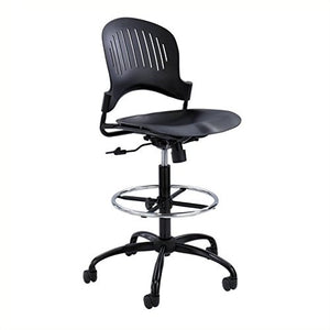 Safco Products 3386BL Zippi Plastic Extended Height Chair, Black