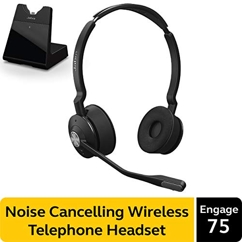 Jabra Engage 75 Wireless Stereo Headset with Noise-Cancelling Microphone