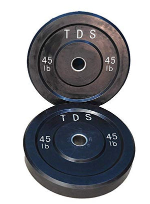TDS 90lbs (2 x 45lb) Virgin All Rubber Bumper Plates. Designed for CrossFit workout and Fitness Training. (Purpose of placing Steel plates inside is only to reduce production costs, will split soon.)