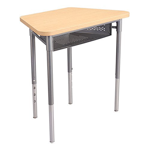 Learniture Trapezoid Collaborative Desk with Perforated Metal Book Box, Maple, LNT-INM1036BBSM (Pack of 2)