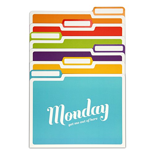 Knock Knock Days of the Week File Folders Set, Daily / Weekly Organizer Files (Set of 6, 11.5 x 9-inches)
