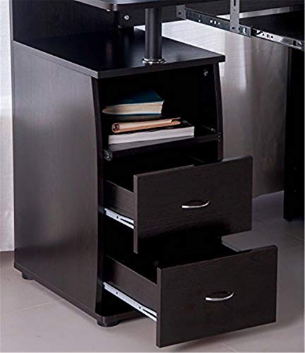 47.2'' Desktop Computer Desk - Home Office Desk Table Study Workstation with Pull-Out Keyboard Tray and Drawers, Espresso
