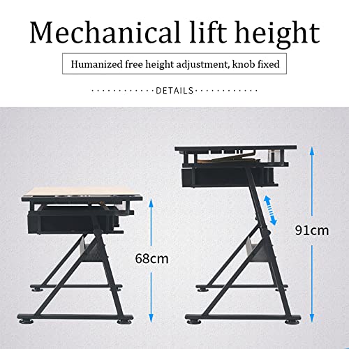 FLaig Extra Large Wood Drafting Desk with Adjustable Height and Tilting Tabletop
