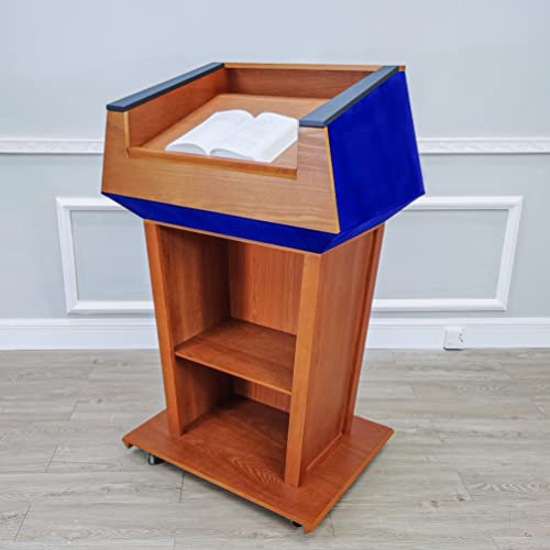 FixtureDisplays Presidential Podium with Blue Fabric Top 31X23X50" - 119803NEW-NPF