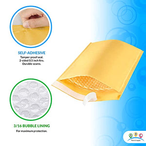 AMZ Pack of 400 Gold Kraft Bubble Padded Envelopes 8.5 x 11 Bubble Mailers. Self Seal Envelopes. Yellow Cushion Envelopes 8 1/2 x 11 for Mailing Packing Packaging. Bulk Shipping Bags. Wholesale Price