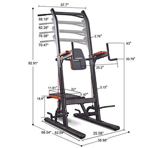 HARISON Multifunction Power Tower Pull Up Dip Station with Bench Adjustable Height for Home Gym Strength Training Fitness Equipment , Dip Stands, Pull Up Bars, Push Up Bars, VKR