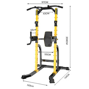 DLMPT Power Tower Parallel Bars Dip Station Adjustable Pull Up Bar Home Gym Strength Training Workout Multi Function Equipment Fitness Workout