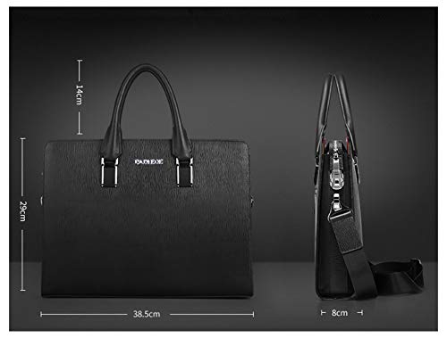 Leather Briefcase Laptop Business Bags 15 Inch Waterproof Crossbody Portable Multi-Functional Bag For Men