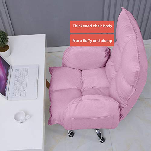 Adjustable Office Chair, Sofa Computer Chair, Adjustable Height, Adjustable Backrest Angle, Ergonomic Design for Lumbar Support, Executive Accent Chair with Soft Seat (Pink)