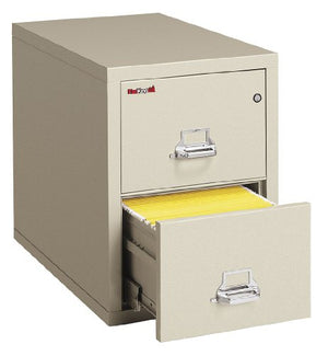 FireKing Insulated File Cabinet - 2-Drawer - Letter Size - Fire Resistant - Parchment
