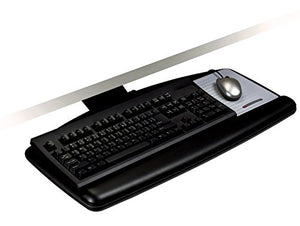 3M AKT91LE Easy Adjust Keyboard Tray With Standard Platform, 17 3/4" Track, Black