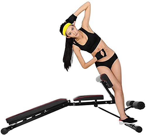 CJGJX Men's and Women's Fitness Weight Bench for Full Body Workout,Foldable Bench Press Fitness Core Strength Training Equipment,Home/Gym Height Adjustable Incline Decline Dumbbell Bench