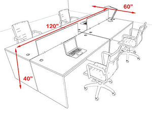 UTM Furniture Modern Acrylic Divider Office Workstation Desk Set - 4 Person, of-CPN-FPB5