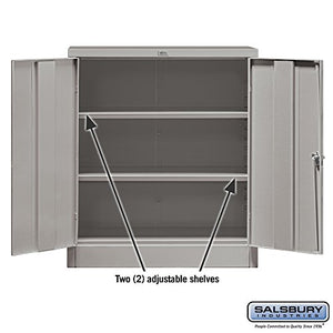 Salsbury Industries Assembled Counter Height Storage Cabinet, 42-Inch High by 18-Inch Deep, Gray