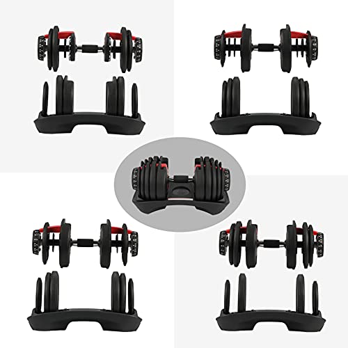 Adjustable Dumbbell Set of 2 - Fast Adjust Weight Dumbbells 5lb-52.5lb Free Weight Training Equipment for Man Women Exercise Strength Core Fitness at Home