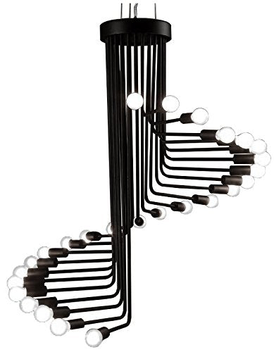 Whse of Tiffany LD4369 Jack 26-Light Edison Chandelier, 28", Black