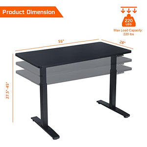 COSTWAY Electric Standing Desk, 55" x 28" Dual Motor Height Adjustable Sit Stand Desk with Memory Presets - Black