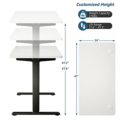 Tangkula Dual Motor Electric Standing Desk, Height Adjustable Stand Up Desk with Memory Controller & 2 Cable Holes, Motorized Sit Stand Desk Workstation w/Anti-Collision Design, Home Office Desk