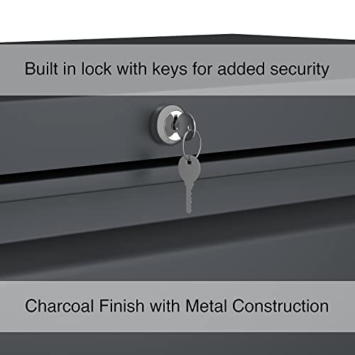 Lorell 60437 4-Drawer Lateral File Cabinet, 42"x18-5/8"x52-1/2", Charcoal