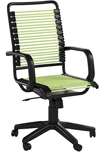 Eurø Style 02548GRN Bradley Bungie Office Chair, L: 27 W: 23 H: 37.5-43 SH: 17.5-23, Green