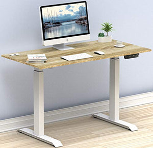 SHW Standing Desk Electric Height Adjustable Computer Desk, 48 x 24 Inches, Oak