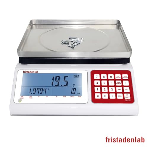 Fristaden Lab Industrial Counting Scale (30 kg Capacity/0.5 g Accuracy) - US/Metric Units, 2-Year Warranty
