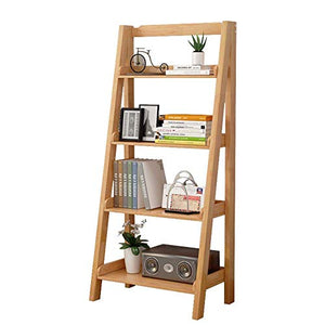 None Bookcase Display Unit 4 Story Ladder Living Room Display Rack Office Wooden Antique Storage Organiser