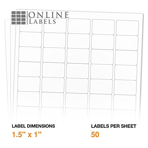 1.5 x 1 Rectangle Barcode Labels - Pack of 500,000 Labels, 10,000 Sheets - Inkjet/Laser Printer - Online Labels