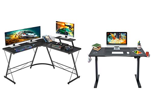 Mr IRONSTONE Electric Height Adjustable Desk 47.2" Standing Desk Sit to Stand Home Office Computer Desk & L-Shaped Desk 50.8" Computer Corner Desk, Home Gaming Desk, Office Writing Workstation