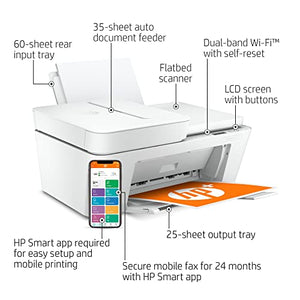 H-P DeskJet 41Series All-in-One Wireless Color Inkjet Printer Mobile Print, Scan & Copy, Auto Document Feeder Features 2-Sided Printing, Multi-Page scanning, and a Bools USB Printer Cable