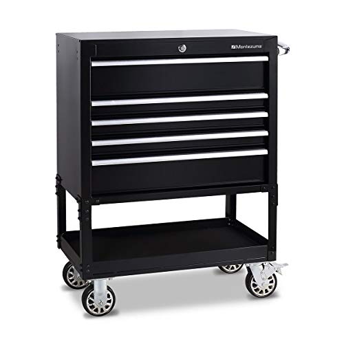 Montezuma 30" 5-Drawer Rolling Tool Organizer Metal Storage Utility Cart