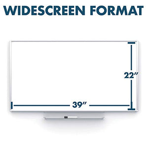 Quartet Whiteboard, Magnetic White Board, 50" x 28", Dry Erase Board, Superior Erasability, Porcelain Silhouette, Wide 16:9 Silver Frame (CP5028)