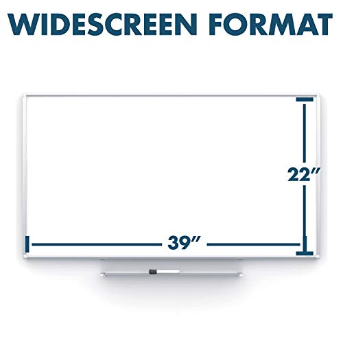 Quartet Whiteboard, Magnetic White Board, 50" x 28", Dry Erase Board, Superior Erasability, Porcelain Silhouette, Wide 16:9 Silver Frame (CP5028)