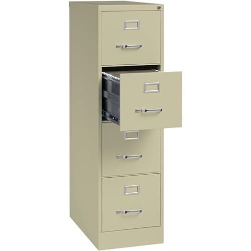 CommClad Cooper 25" 4-Drawer Metal Letter Width Vertical File Cabinet in Beige