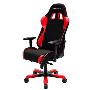 DXRacer OH/KS11/NR King Series Black and Red Fabric Gaming Chair - Includes 2 Free Cushions