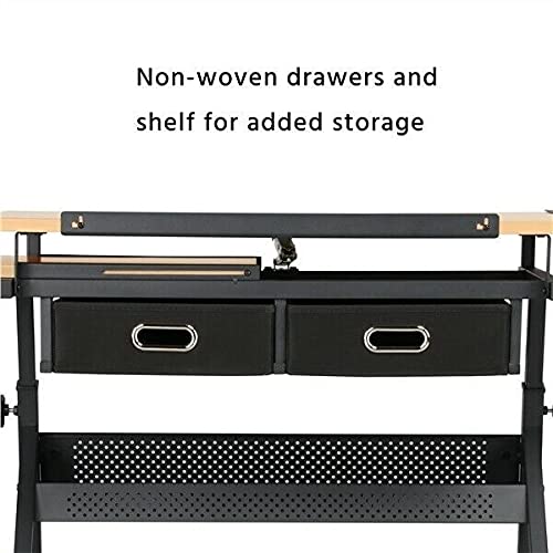 Height Adjustable Drafting Table Art Craft Writing Desk Drawing Tiltable w/Stool
