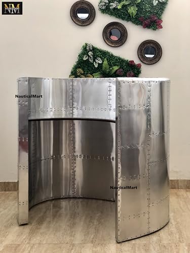NauticalMart Aviator Cowling Desk Reception Bar Counter Table Aluminium Furniture (42 Inches)