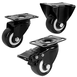 None Multipurpose 1.5" Mute Universal Directional Brake Caster Wheel Furniture Accessory