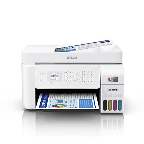 Epson Premium EcoTank 4800 Series All-in-One Color Inkjet Printer I Print Copy Scan Fax I Wireless Ethernet USB I Mobile & Voice-Activated Printing I 30-Sheet ADF I Print Up to 10 ppm I 1.44" LCD