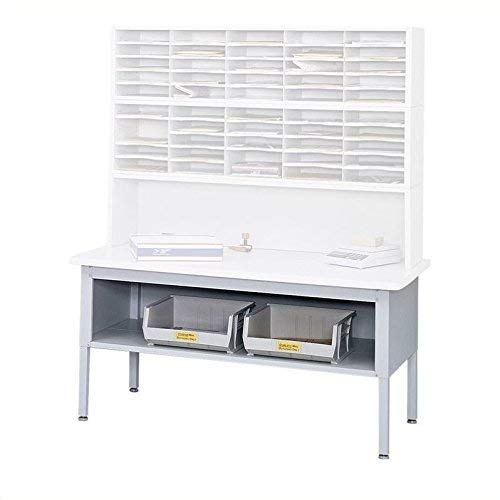 Safco Products 7749GR E-Z Sort Mail Station Sorting Table with Shelf, Gray