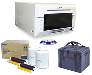DNP DS620A Compact Professional Event & Photo Booth Portrait Digital Printer Bundle | DNP Print Media 6x8, 2 Rolls + Slinger Padded Printer Carrying Case + 3 Year Advanced Exchange Warranty