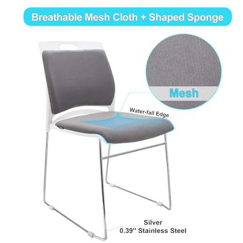 VACYOVKE Stacking Chairs Set - 20 Pack, 1102LB Capacity, Sled Base - Modern Reception Chairs for Home Office, Kitchen, Waiting Room