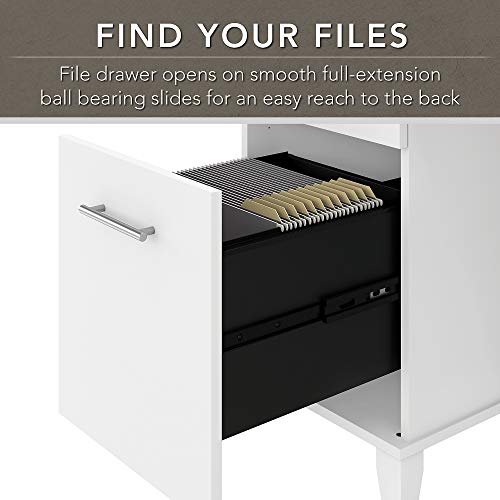 Bush Furniture Somerset 72W Sit to Stand L Shaped Desk - White