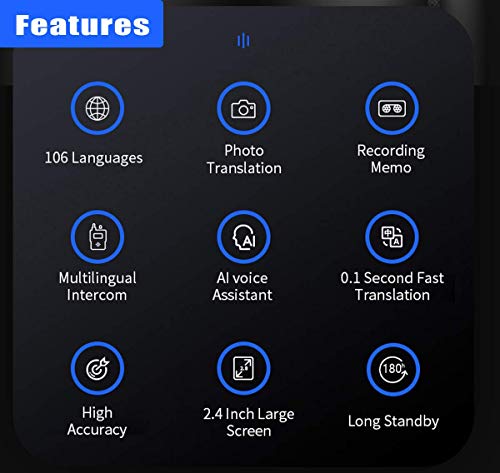 AkosOL Smart Language Translator Device with Voice 2.4 Inch Touch Screen - 106 Languages - WiFi - White