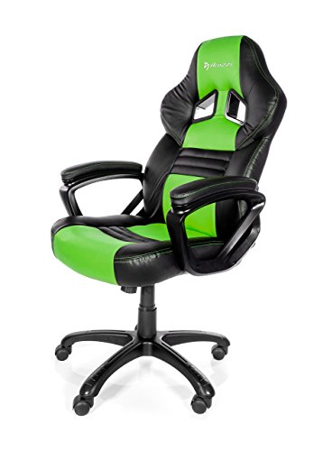 Arozzi Monza Series Gaming Racing Style Swivel Chair, Green/Black