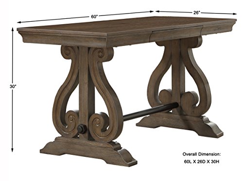 Homelegance 5438-15 Hidden Drawer Writing Desk, 60" W, Antique Gray